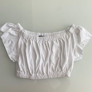off the shoulder white crop top